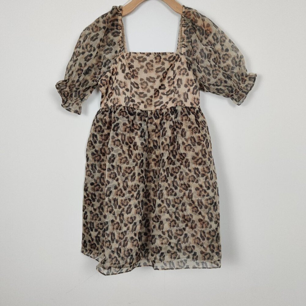Endless Rose Women's Leopard Babydoll Dress Size Small NEW Mobwife Western